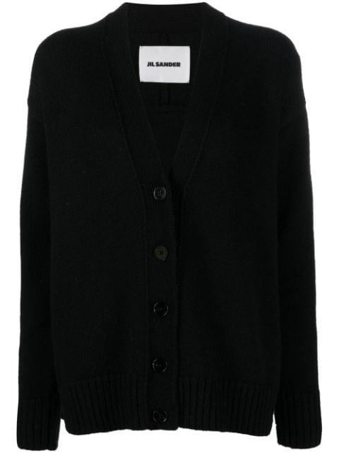 V-neck button-fastening cardigan by JIL SANDER
