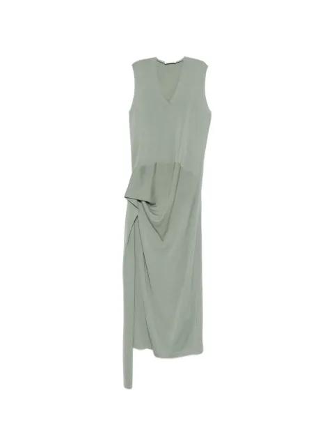 V-neck draped maxi dress by JIL SANDER