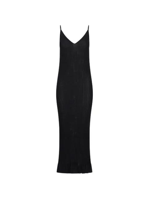 V-neck ruffled midi dress by JIL SANDER