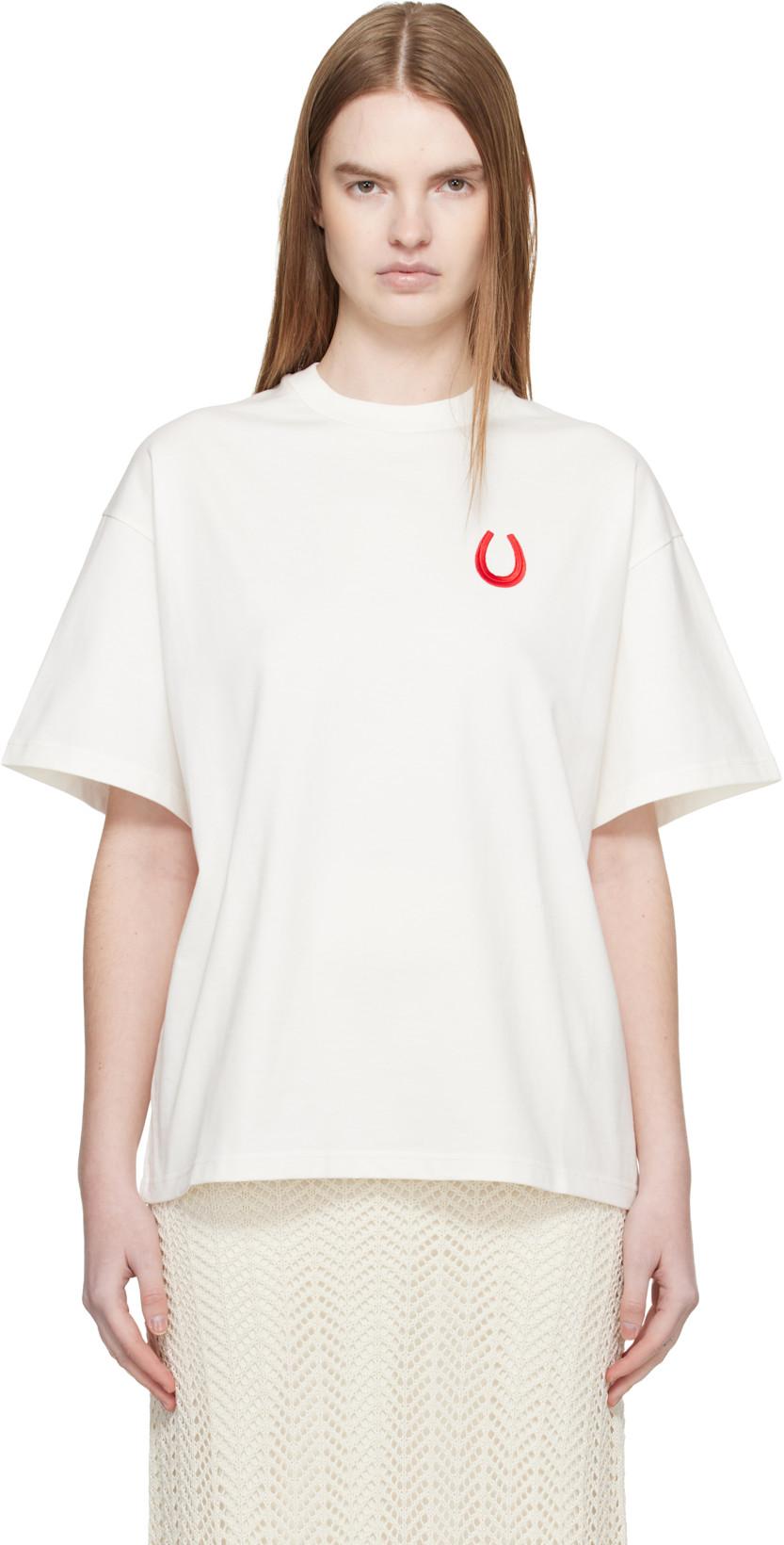 White Cotton Crew-Neck T-Shirt by JIL SANDER