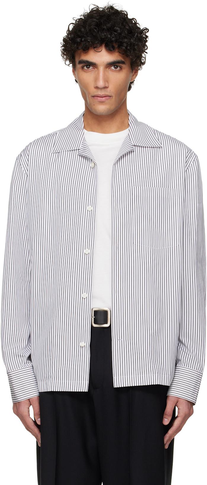 White & Black Lightweight Cotton Shirt by JIL SANDER