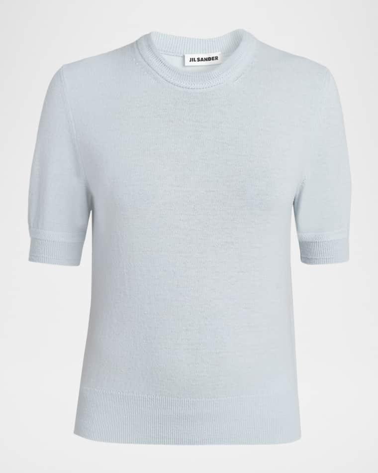 Wool Knit Short-Sleeve T-Shirt by JIL SANDER