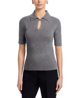 Wool Short Sleeve Polo T Shirt by JIL SANDER