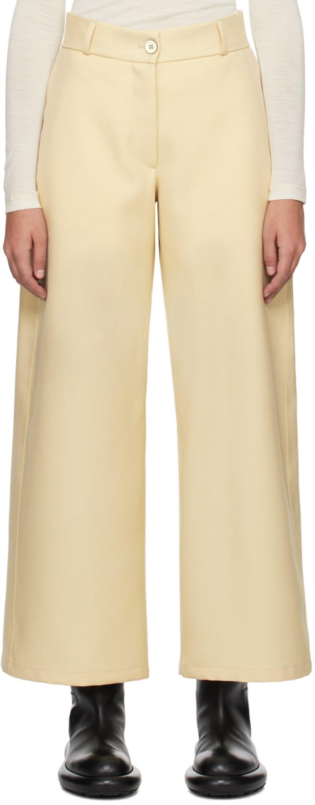 Yellow Relaxed-Fit Trousers by JIL SANDER