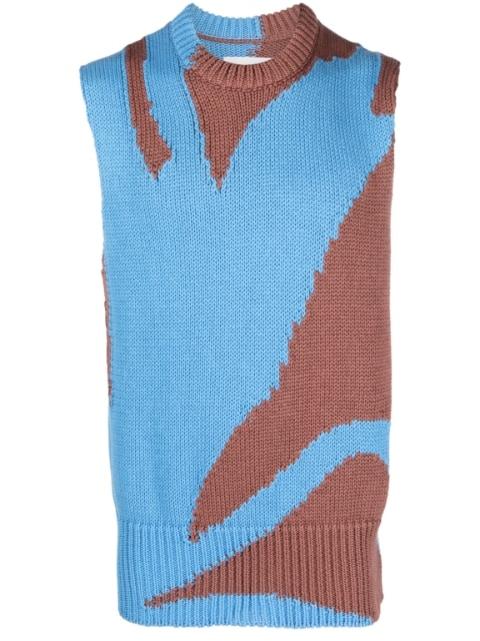abstract-print cotton vest by JIL SANDER