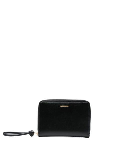 all-around zip leather wallet by JIL SANDER