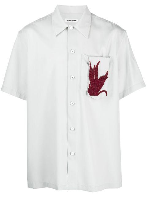 appliqué-detail cotton shirt by JIL SANDER