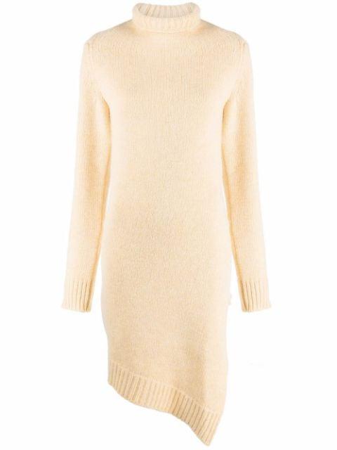 asymmetric-hem rollneck jumper by JIL SANDER