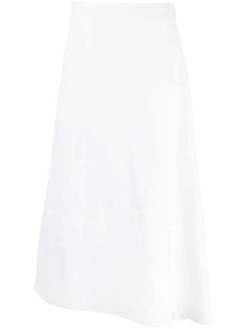 asymmetric linen midi skirt by JIL SANDER