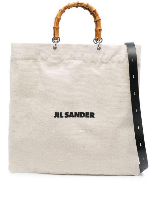 bamboo-handle tote bag by JIL SANDER