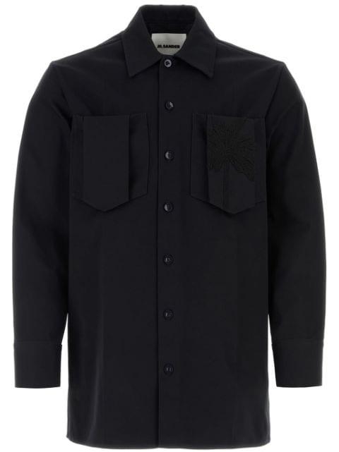 bead-embellished cotton shirt by JIL SANDER