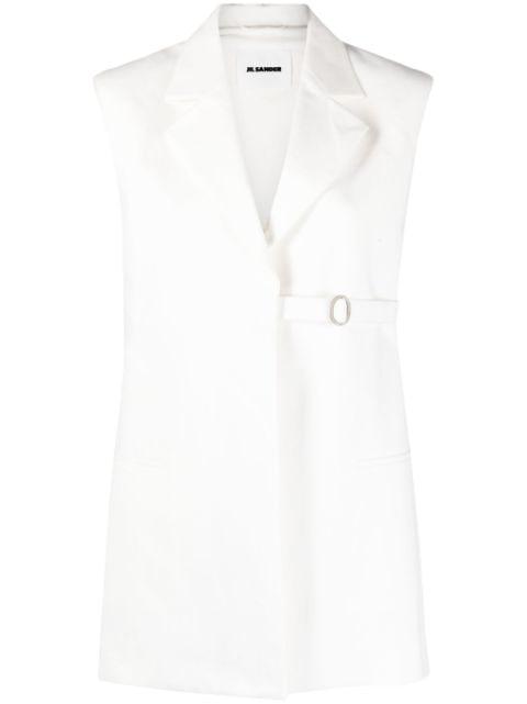 belted cotton waistcoat by JIL SANDER