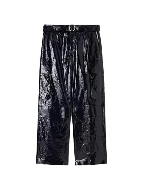belted crinkled-effect cargo pants by JIL SANDER