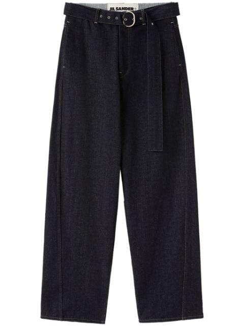 belted mid-rise wide-leg jeans by JIL SANDER