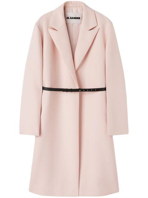 belted peak-lapel coat by JIL SANDER