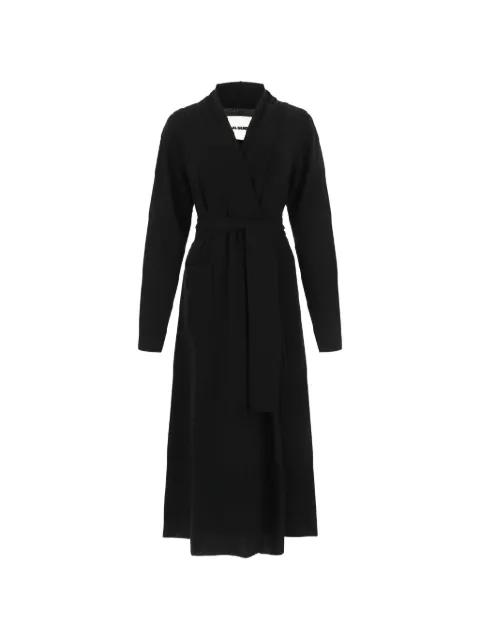 belted v-neck cashmere coat by JIL SANDER