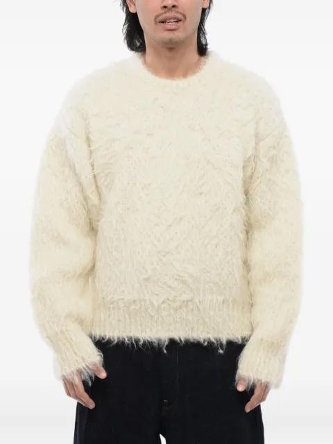 brushed crew neck sweater by JIL SANDER