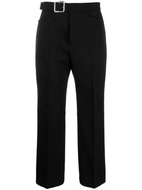 buckled pleated flared wool trousers by JIL SANDER