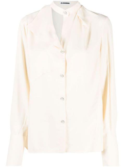 button-front satin shirt by JIL SANDER