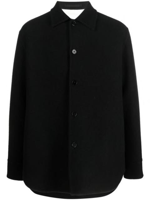button-up wool shirt jacket by JIL SANDER