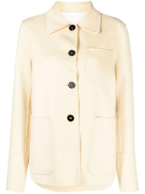 buttoned-up cashmere shirt jacket by JIL SANDER