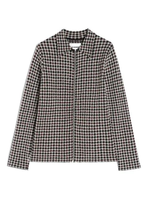 check-pattern zip-front shirt by JIL SANDER