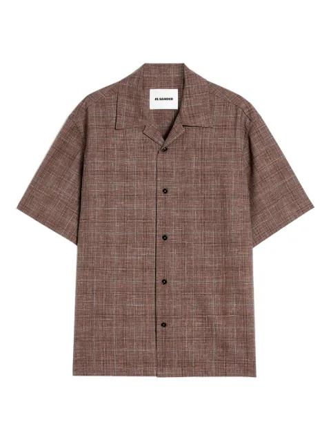check-patterned short-sleeve shirt by JIL SANDER