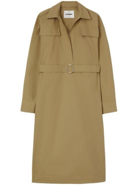 classic-collar cotton dress by JIL SANDER