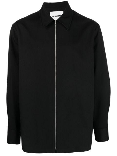 classic-collar shirt jacket by JIL SANDER