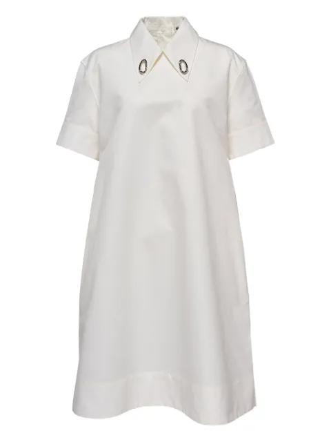 collar-detail short-sleeve dress by JIL SANDER