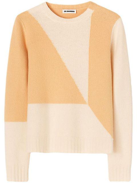 colour-block print knit jumper by JIL SANDER