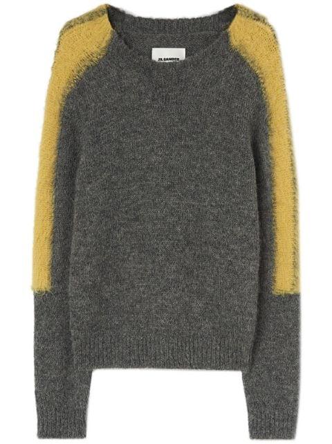 colour-block round-neck jumper by JIL SANDER