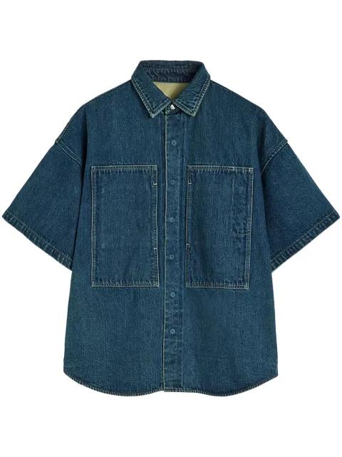 concealed button fastening denim shirt by JIL SANDER