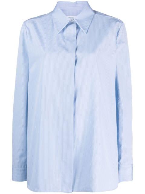concealed-fastening striped cotton shirt by JIL SANDER