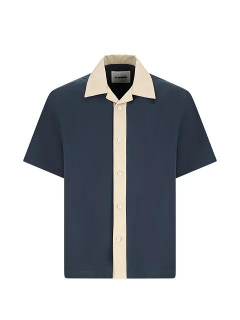 contrast-collar short-sleeved shirt by JIL SANDER