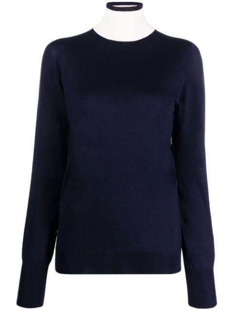 contrast-neck long-sleeved jumper by JIL SANDER