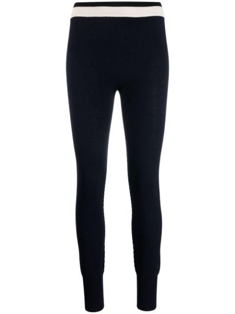 contrast-stripe knitted leggings by JIL SANDER