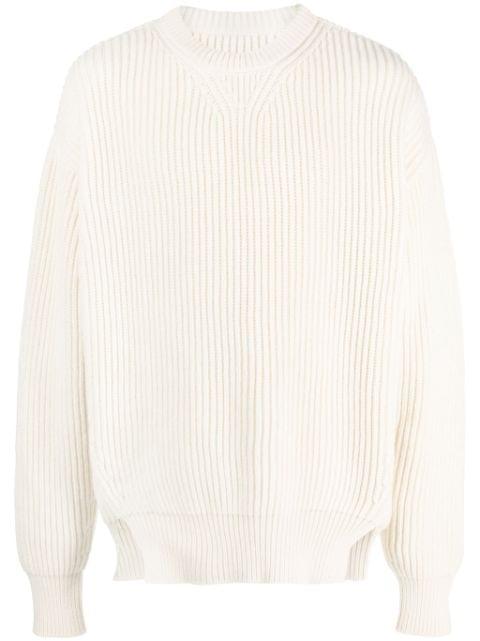crew-neck ribbed-knit wool jumper by JIL SANDER