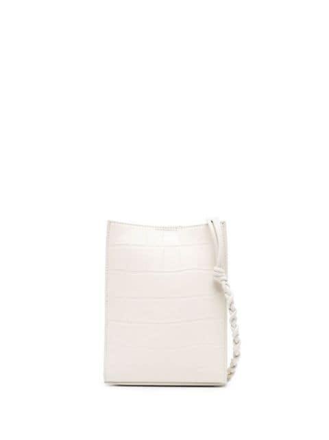 crocodile-effect leather satchel bag by JIL SANDER