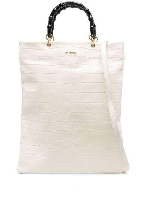 crocodile-effect leather tote by JIL SANDER