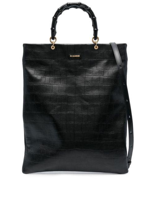 crocodile-effect leather tote by JIL SANDER