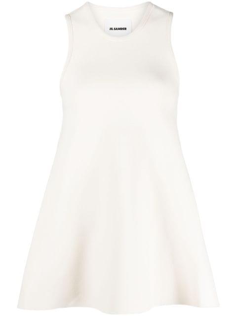 cropped-detail sleeveless blouse by JIL SANDER