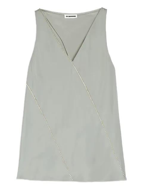 crystal-embellished V-neck top by JIL SANDER