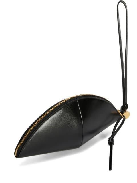 curved wrist-strap clutch bag by JIL SANDER