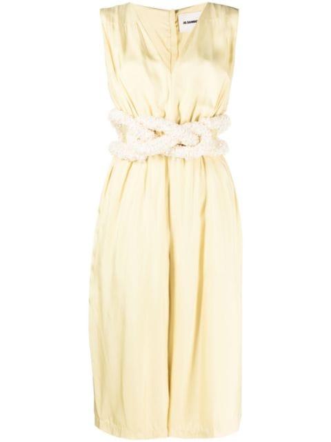 cut-out belted satin jumpsuit by JIL SANDER