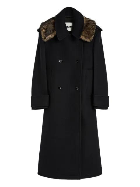 double-breasted wool coat by JIL SANDER