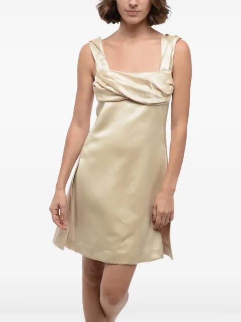 draped-neckline side-split mini dress by JIL SANDER