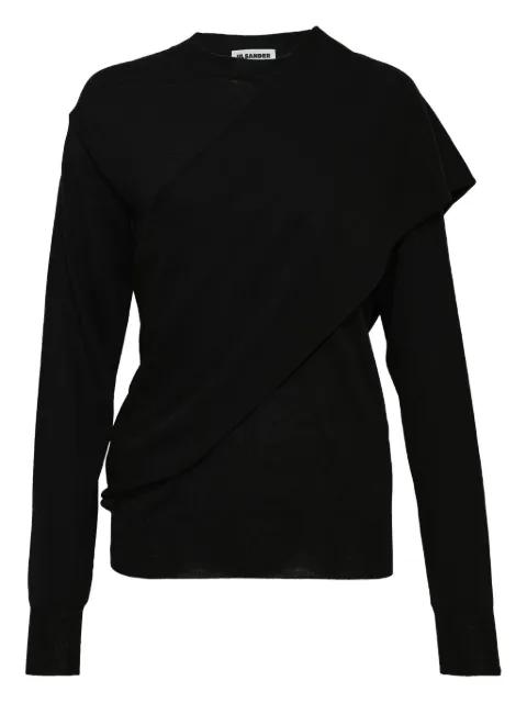 draped-panel sweatshirt by JIL SANDER