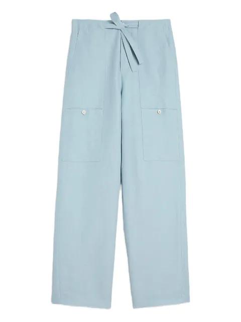 drawstring cargo linen trousers by JIL SANDER