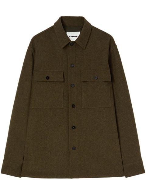 drop-shoulder flannel shirt by JIL SANDER